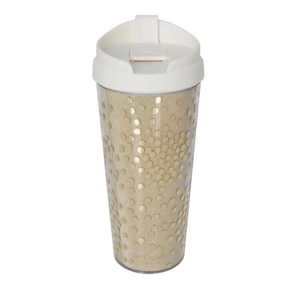 Brand new Kate Spade New York Gold Glitter Thermal Mug 16 oz